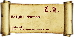 Bolyki Martos névjegykártya